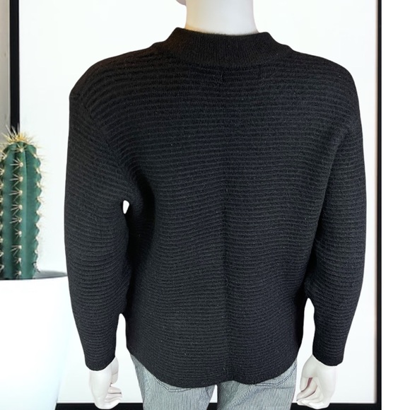 Vintage Premier Collection Petites Sz L Gold buttons Thread Wool Blend Cardigan - Picture 2 of 6